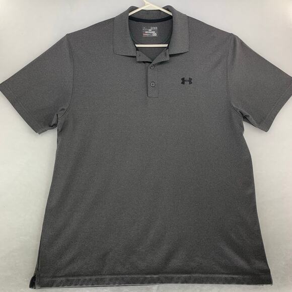 Under Armour Other - Under Armour Heatgear Loose Fit Gray Short Sleeve Men's Polo Shirt Size XL